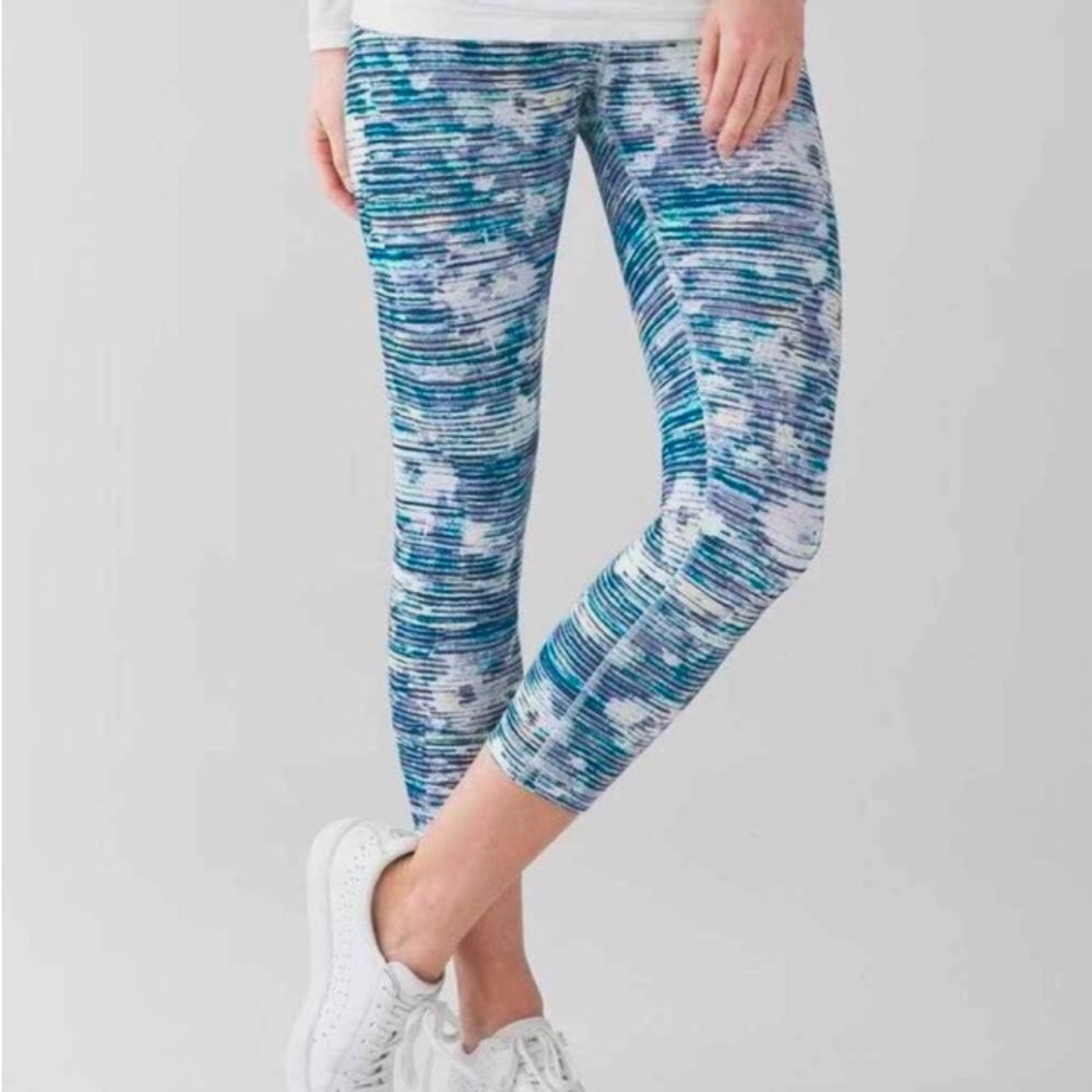 Lululemon Wunder Under Blurry Belle High Rise Crop Leggings